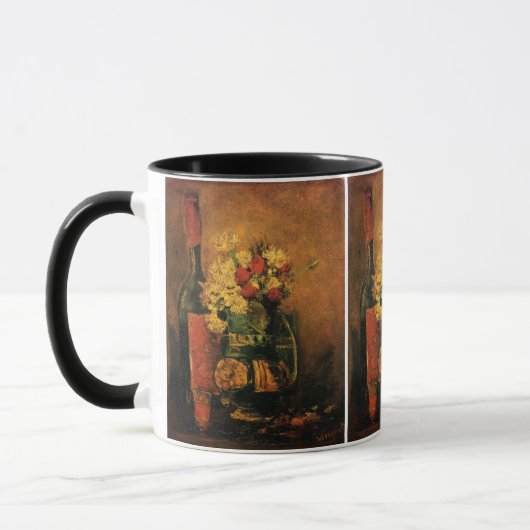 Mug Oeillets, Roses et une bouteille de Vincent van Go (Gauche)