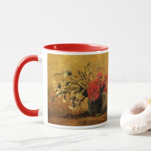 Mug Oeillets rouges et blancs par Vincent van Gogh (Avec donut)