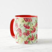 Mug Oeillets rouges sur le vert avec des papillons (Devant gauche)