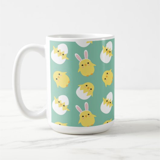 Mug OEuf de lapin de poulet pâque vert mignon (Gauche)