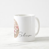 Mug Œuf de Pâques Fleurs de Printemps Blanches Roses É (Devant droit)