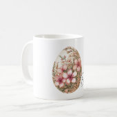 Mug Œuf de Pâques Fleurs de Printemps Blanches Roses É (Devant gauche)