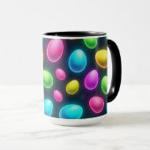 Mug Oeuf de Pâques/printemps de couleur vive/néon (Devant droit)