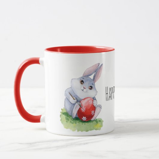 Mug Oeuf de peinture de lapin de Pâques mignon (Gauche)