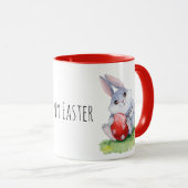 Mug Oeuf de peinture de lapin de Pâques mignon (Devant droit)