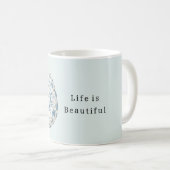 Mug Œuf floral bleu (Devant droit)