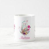 Mug Oeuf mou dans un panier avec Flamant rose et lapin (Centre)