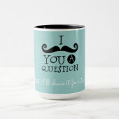 Mug Oeuf Robin noir Humour Moustache bleu (Centre)