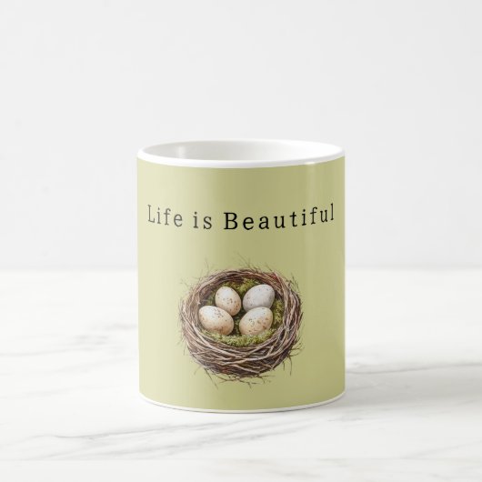 Mug Oeufs de nid d'oiseau verts (Centre)