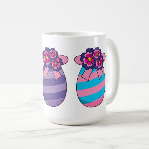 Mug Oeufs de Pâques aux fleurs et au ruban