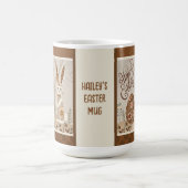 Mug Oeufs de Pâques Bunny Folk mignonne Votre Nom Insp (Centre)