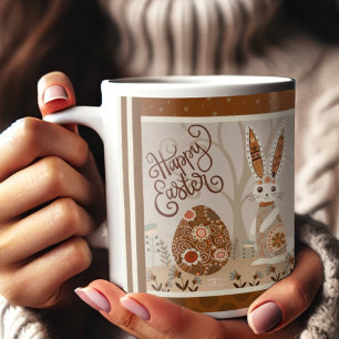 Mug Oeufs de Pâques Bunny Folk mignonne Votre Nom Insp