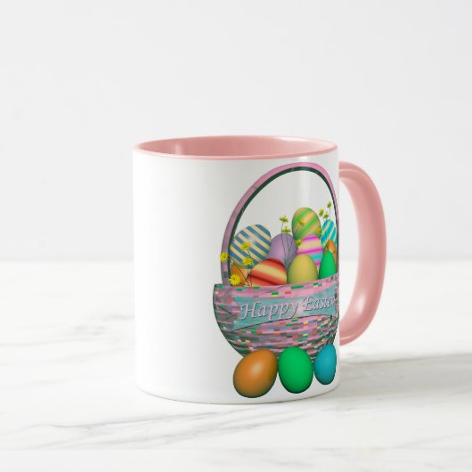 Mug Oeufs de Pâques peints en panier (Devant droit)