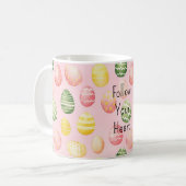 Mug Œufs de Pâques rose jaune vert (Devant gauche)