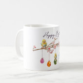 Mug Oeufs de Pâques sur la branche de floraison Joyeux (Devant gauche)