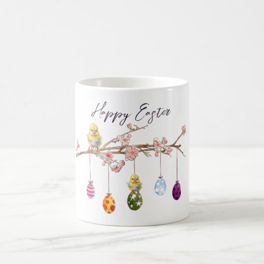 Mug Oeufs de Pâques sur la branche de floraison Joyeux (Centre)