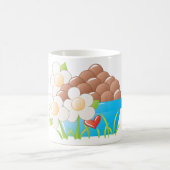 Mug Oeufs en Bleu avec Fleurs et Coeur (Centre)