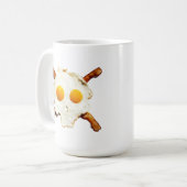 Mug Oeufs et lard avec un côté de crâne (Devant gauche)
