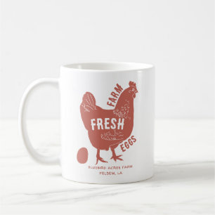 Mug OEufs frais de ferme avec nom de ferme de la socié