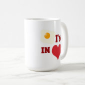 Mug Oeufs frits Je Suis Amoureux Drôle Petit Déjeuner  (Devant droit)