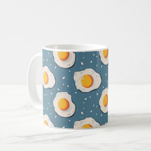 Mug Oeufs frits sur le bleu (Devant gauche)