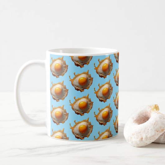 Mug Œufs frits sur le côté non retourné (Avec donut)
