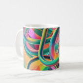 Mug OEuvre abstraite colorée et fantaisiste (Devant gauche)