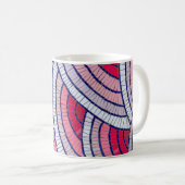 Mug OEuvre abstraite rouge, blanche, noire et rose (Devant droit)