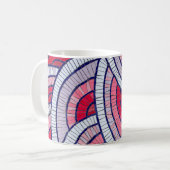 Mug OEuvre abstraite rouge, blanche, noire et rose (Devant gauche)