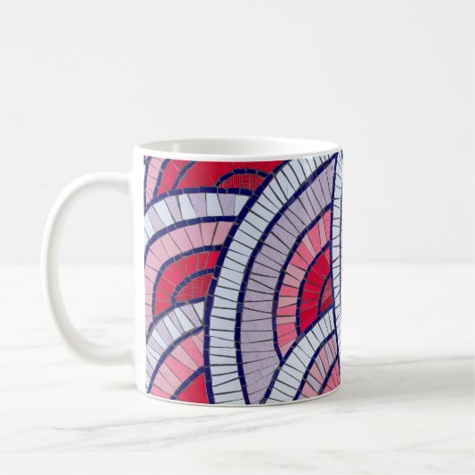 Mug OEuvre abstraite rouge, blanche, noire et rose (Gauche)