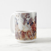 Mug Oeuvre d'aquarelle des Chevaux sauvages (Devant gauche)