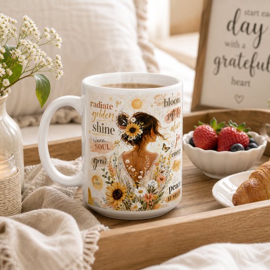Mug Œuvre d'art à l'aquarelle affirmant des fleurs édi