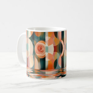 Mug Œuvre d'art abstrait géométrique. Floral vintage
