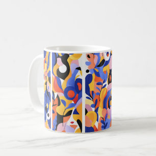Mug Œuvre d'art abstrait géométrique. Rétro vintage