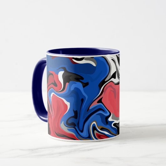 Mug Œuvre d'art abstraite dynamique avec des couleurs (Devant gauche)