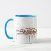 Mug Œuvre d'art atmosphérique Forth Bridge (Gauche)