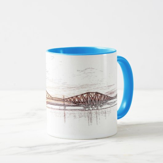 Mug Œuvre d'art atmosphérique Forth Bridge (Devant droit)