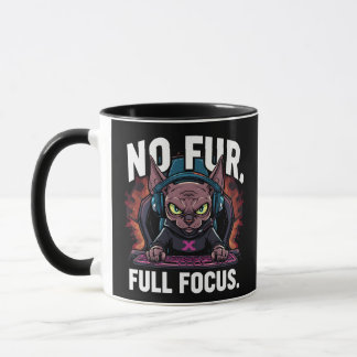 Mug Œuvre d'art de chat Sphynx gamer pleine concentrat