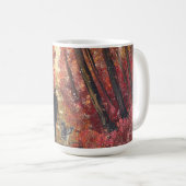 Mug Œuvre d'art faite main - Forêt orange (Devant droit)