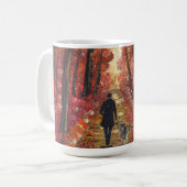 Mug Œuvre d'art faite main - Forêt orange (Devant gauche)