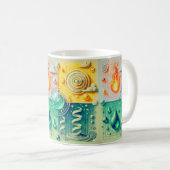 Mug Œuvre d'art murale moderne des quatre éléments 202 (Devant droit)