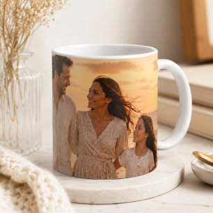 Mug Œuvre d'art personnalisée avec photo de famille en