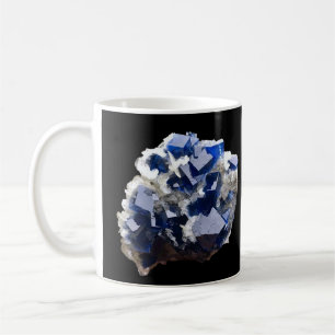Mug Œuvre d'art vibrante de cristal de fluorite bleu p