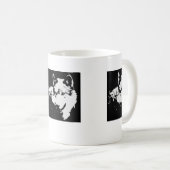 Mug Oeuvre de Loup noir et blanc (Devant droit)