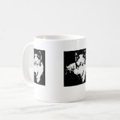 Mug Oeuvre de Loup noir et blanc (Devant gauche)