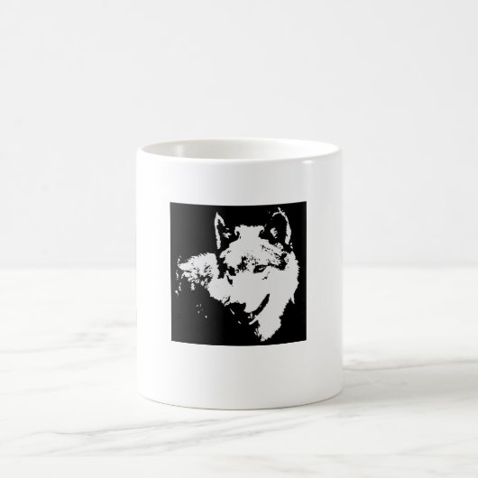 Mug Oeuvre de Loup noir et blanc (Centre)