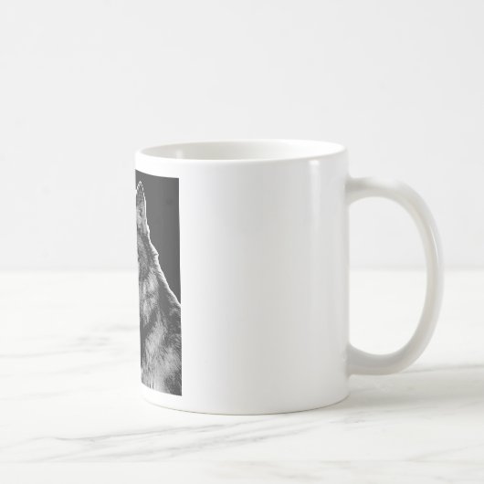 Mug Oeuvre de Loup noir et blanc (Droite)