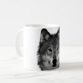 Mug Oeuvre de Loup noir et blanc (Devant gauche)