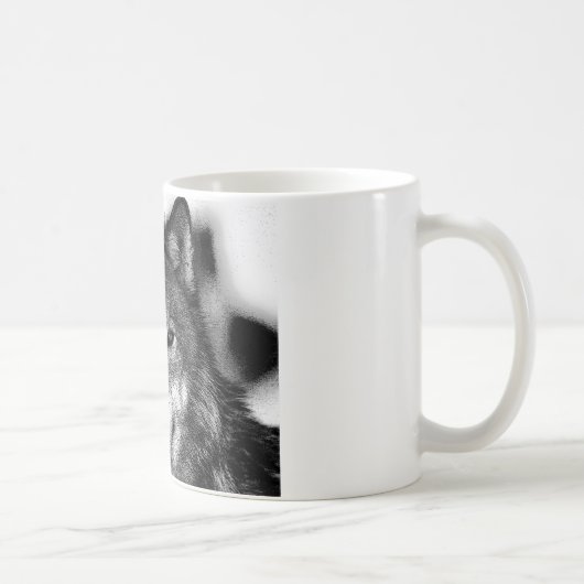 Mug Oeuvre de Loup noir et blanc (Droite)
