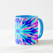 Mug oeuvre de mandala bleue (Devant droit)